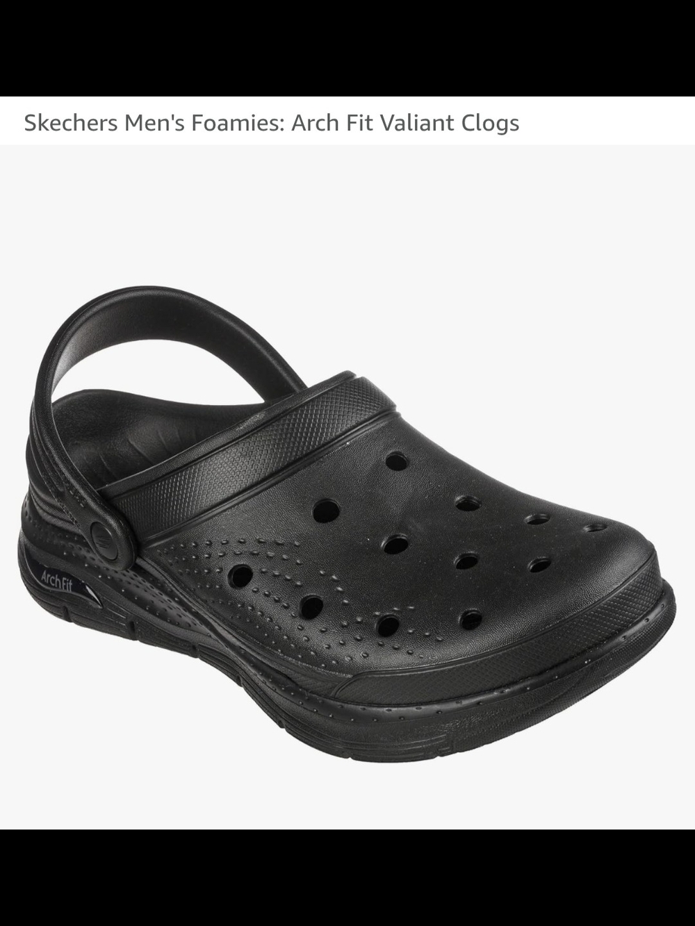 Skechers Foamies Arch Fit Valiant Men's Clogs Size 10 Black Slip On 243160 New